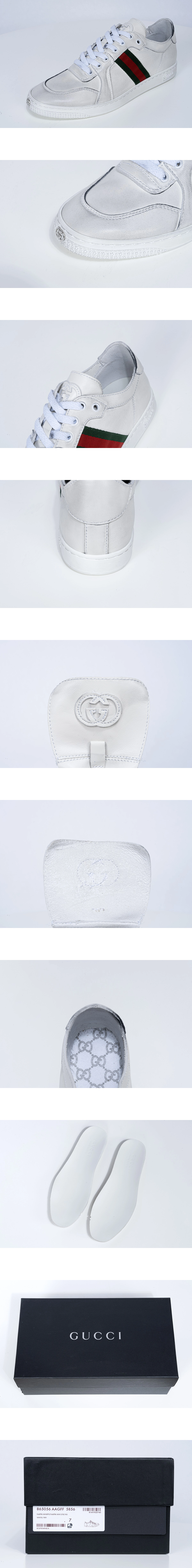 [GUCCI] 구찌 스트레치 로우탑 스니커즈 화이트 865056 AAGFF 9099