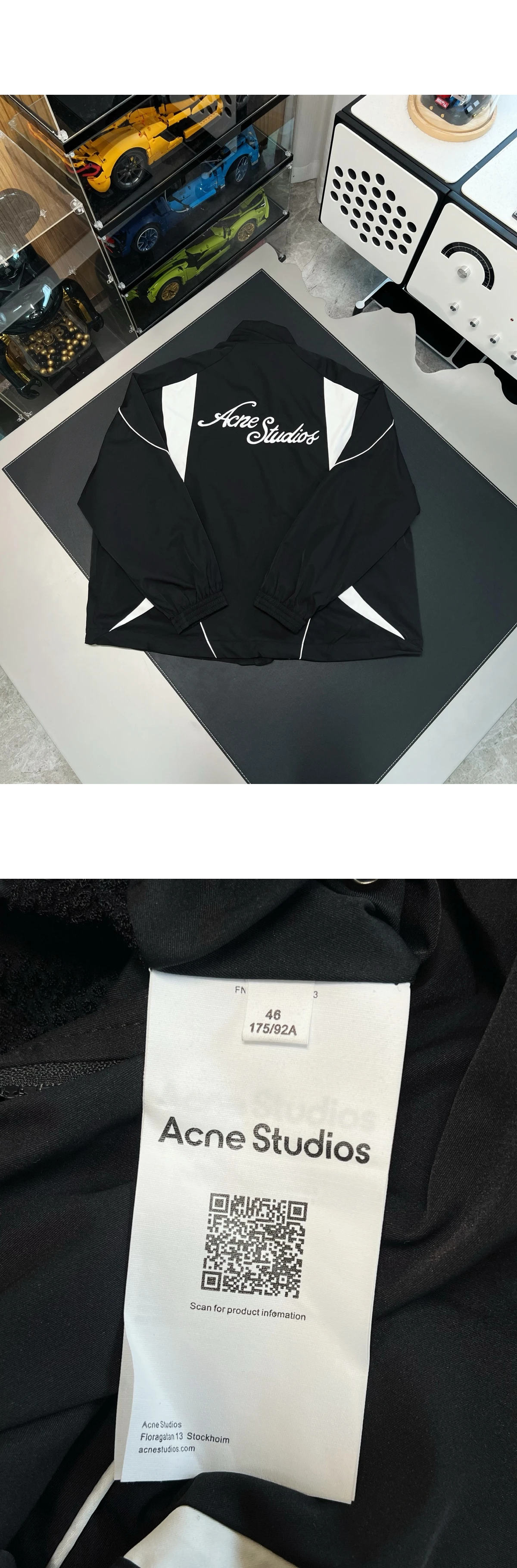 [ACNE STUDIOS] 아크네 스튜디오 피치 테크니컬 블렌드 파이핑 로고 자켓 블랙
