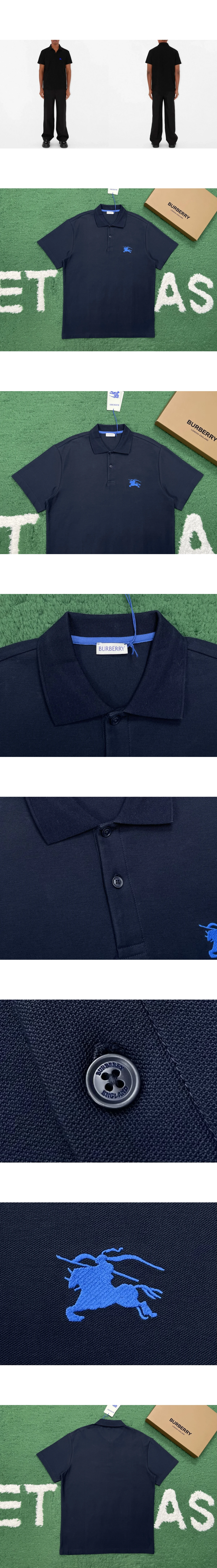 [BURBERRY] 버버리 EKD 체스트 로고 티셔츠 블랙