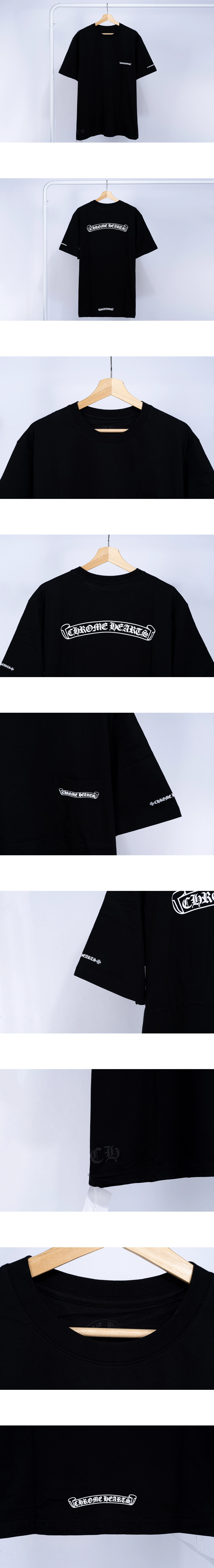 [Chrome Hearts] 크롬하츠 스크롤 로고 티셔츠 블랙