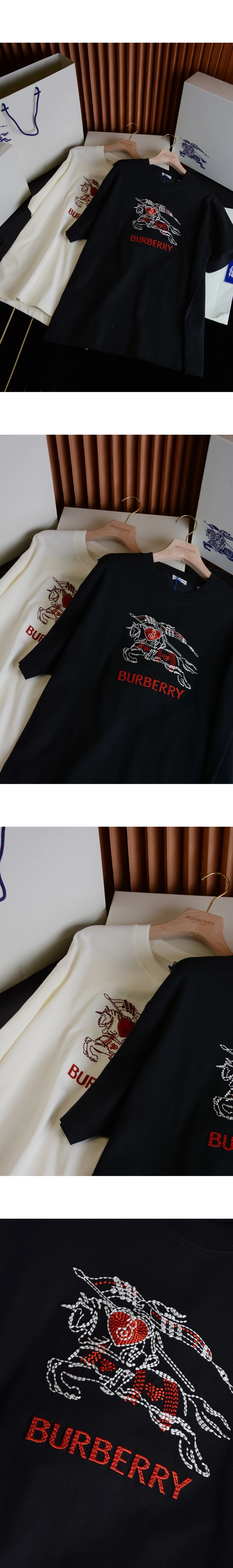 [BURBERRY] 버버리 하트 나이트 코튼 저지 티셔츠