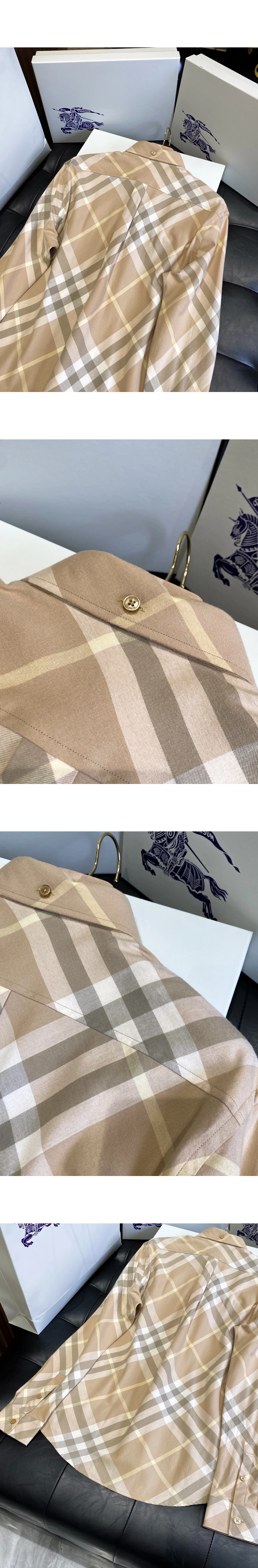 [BURBERRY] 버버리 체크 코튼 포플린 셔츠 플랙스
