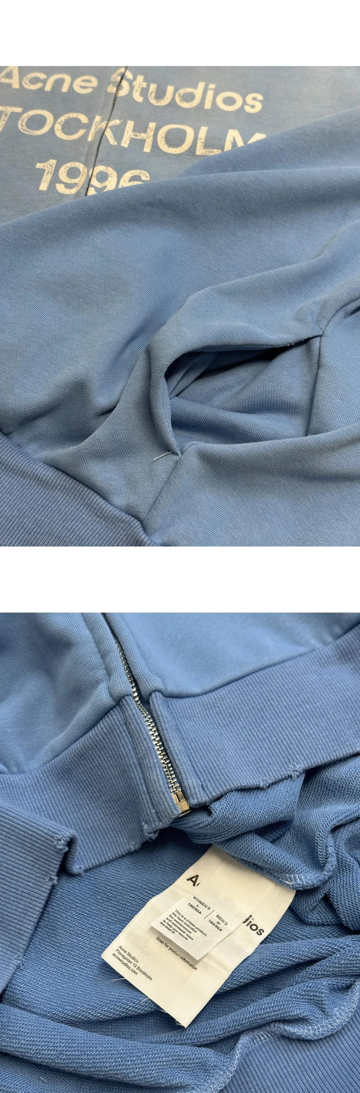 [ACNE STUDIOS] 아크네 스튜디오 워싱 집업 가디건 콘플라워 블루