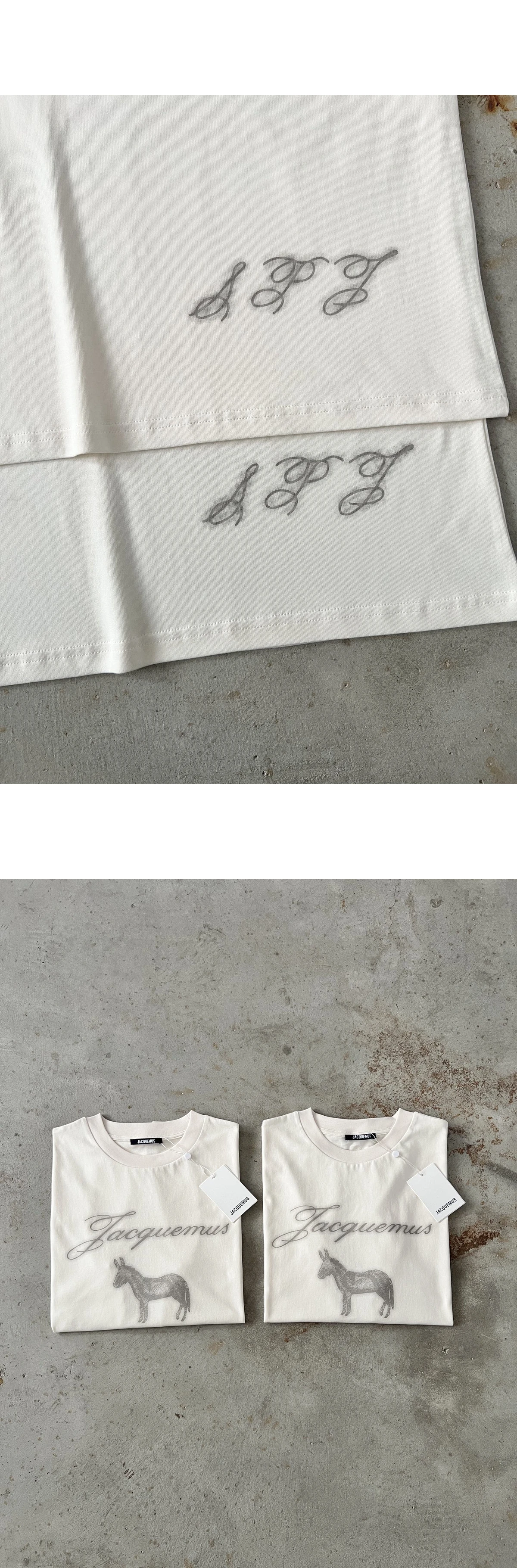 [JACQUEMUS] 자크뮈스 아네 로고 티셔츠 돈키 자카드 화이트