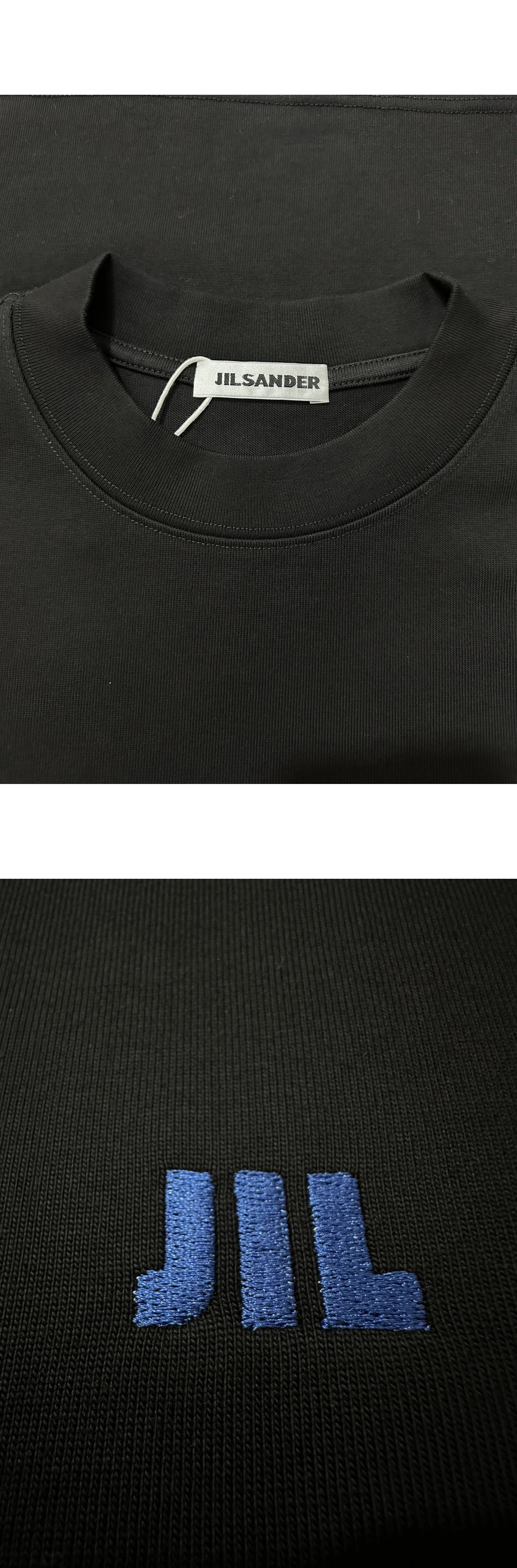 [JIL SANDER] 질 샌더 로고 엠브로이드 쇼트 슬리브 티셔츠 블랙