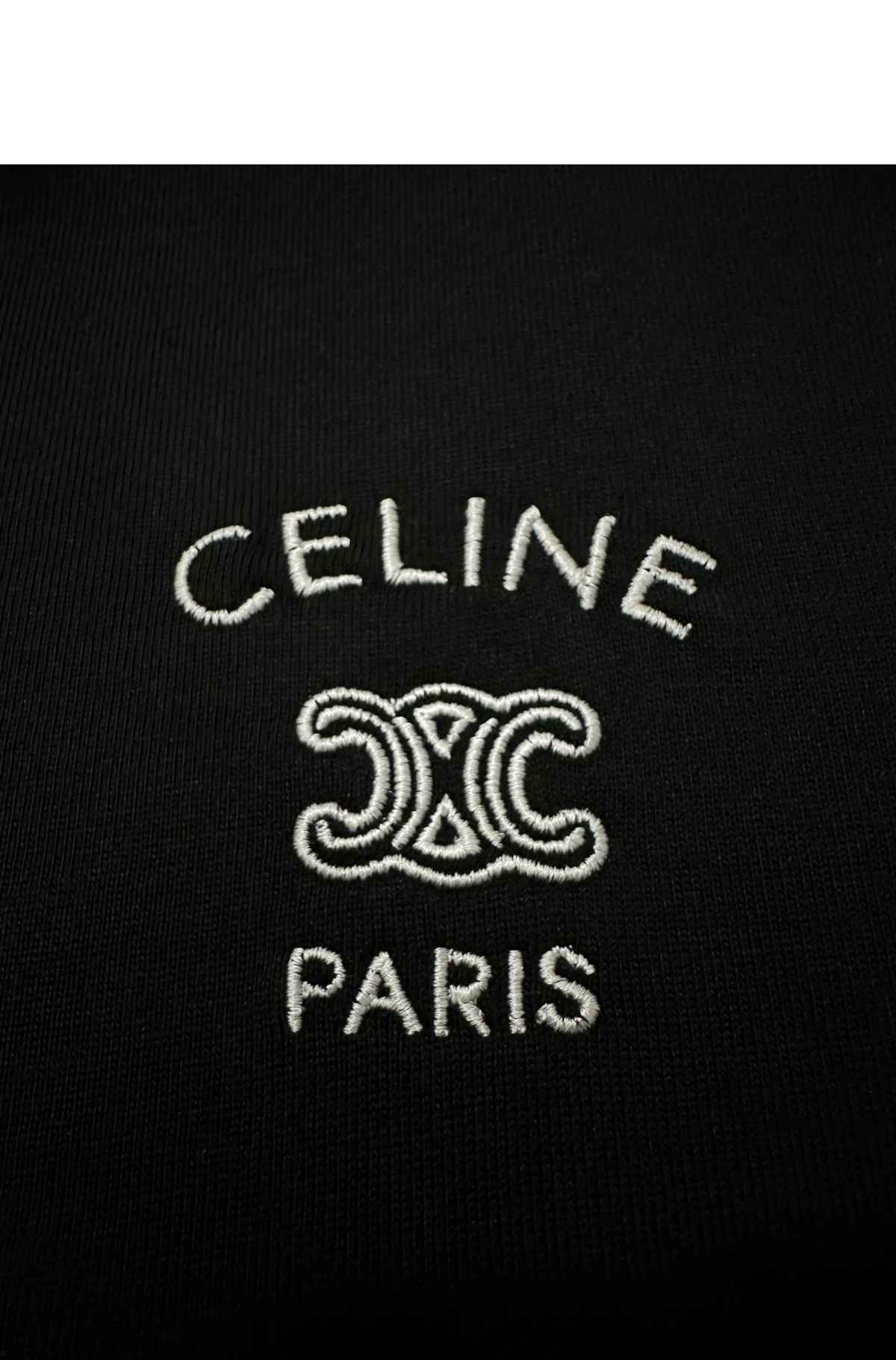 [CELINE] 셀린느 코튼 저지 트리온프 엠브로이드 롱슬리브 티셔츠 블랙