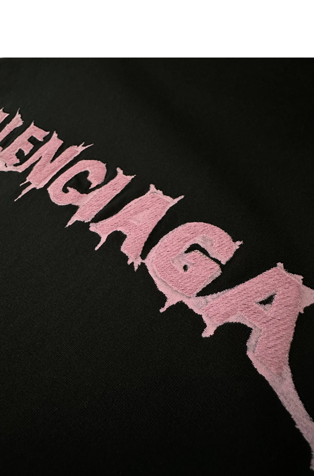 [BALENCIAGA] 발렌시아가 DIY 발렌시아가 백 엠브로이드 쇼트 슬리브 티셔츠 블랙