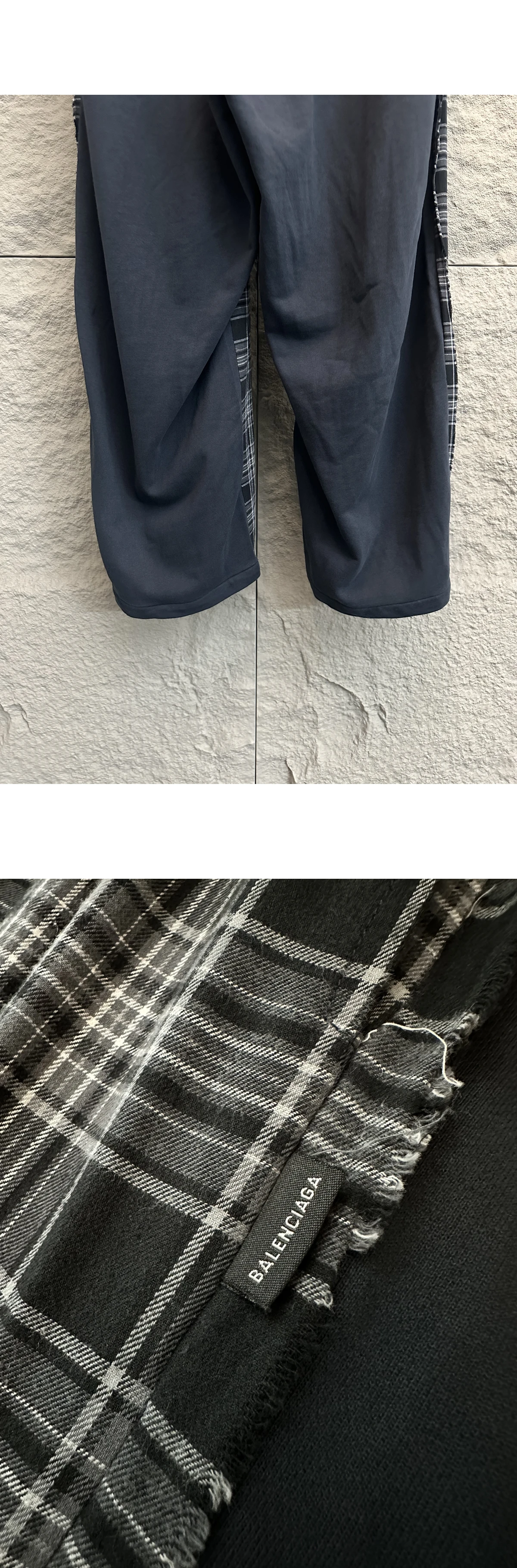 [BALENCIAGA] 발렌시아가 하이브리드 팬츠 그레이 라이트 체크