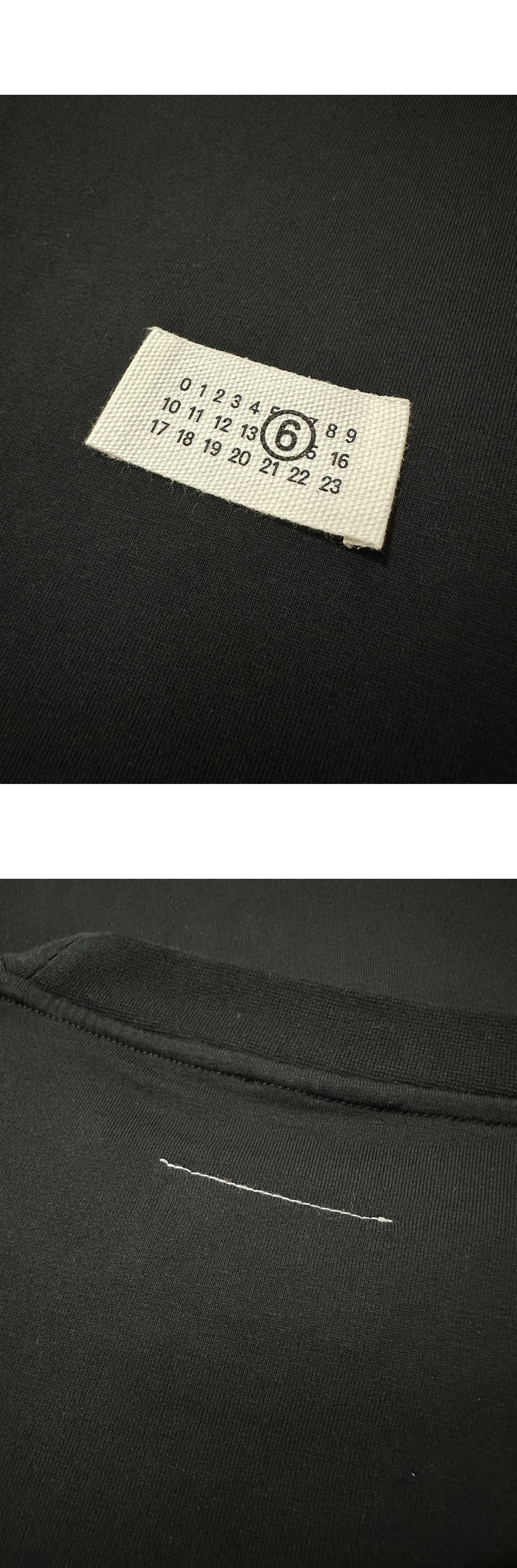 [MAISON MARGIELA] MM6 메종 마르지엘라 코튼 뉴메릭 롱슬리브 티셔츠 블랙
