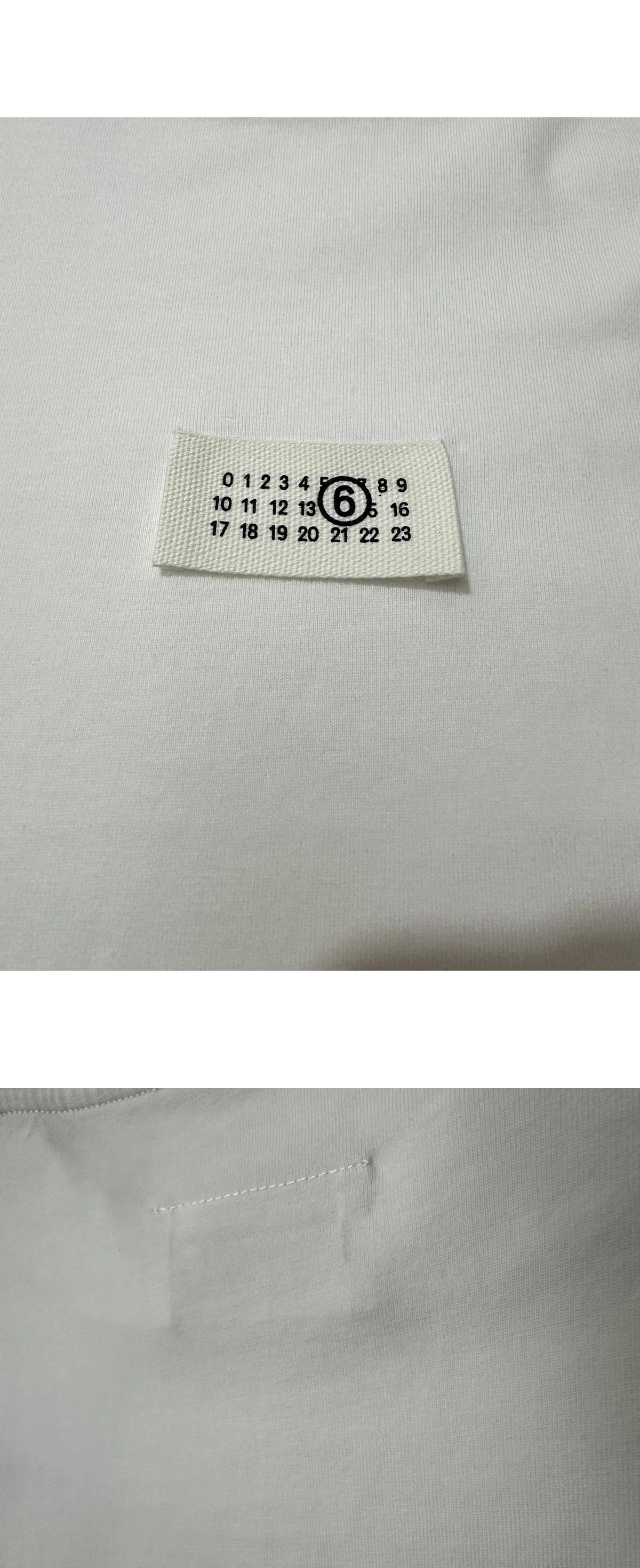 [MAISON MARGIELA] MM6 메종 마르지엘라 코튼 뉴메릭 롱슬리브 티셔츠 화이트