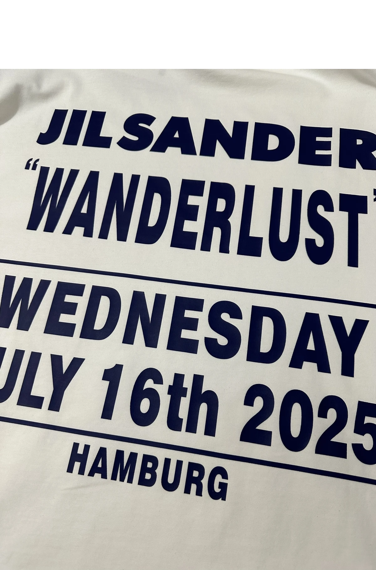 [JIL SANDER] 질 샌더 크루넥 드롭 숄더 원더러스트 프로젝트 헨드 선라이트 포토 프린트 코튼 롱슬리브 티셔츠 화이트
