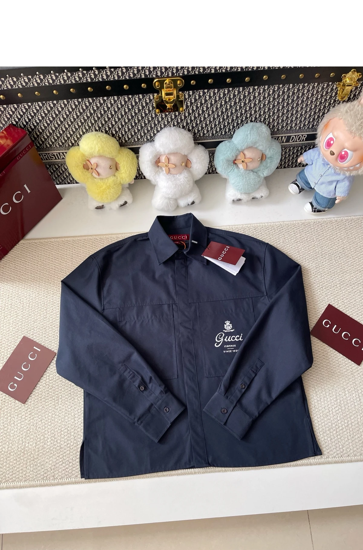 [GUCCI] 구찌 스트라이프 롱슬리브 코튼 오버사이즈 셔츠 잉크