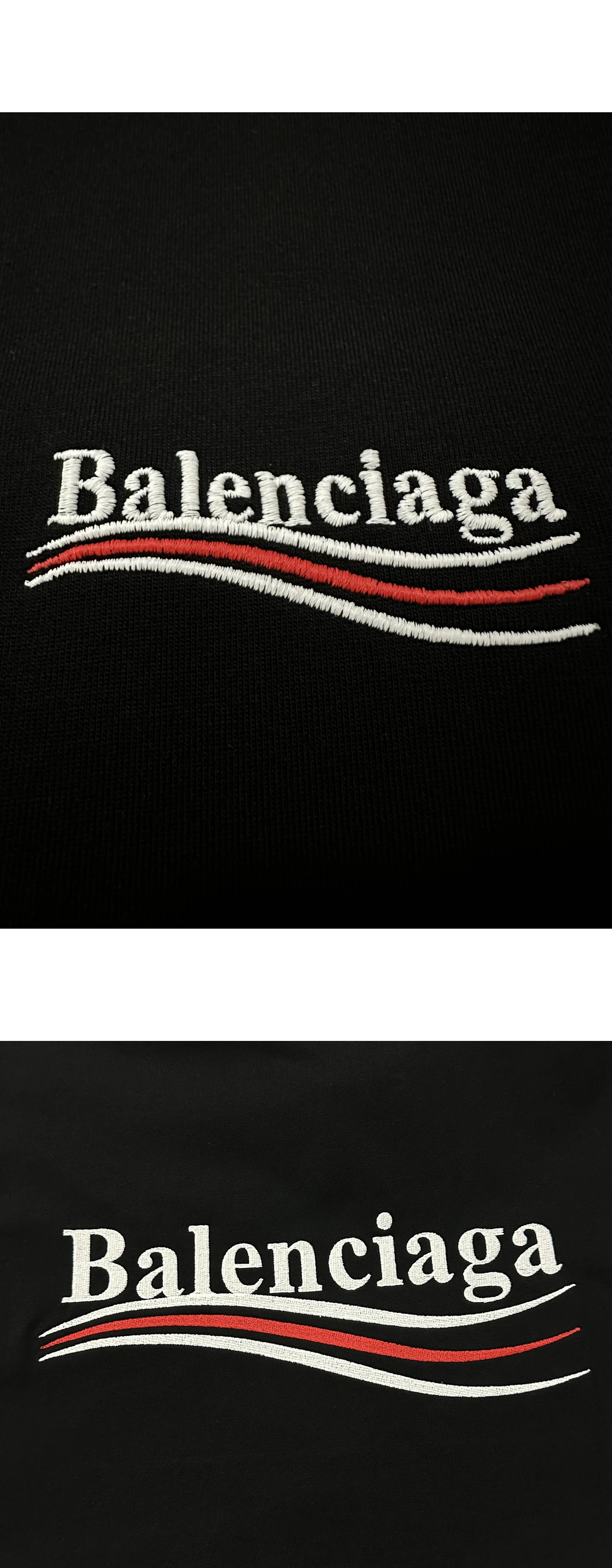 [BALENCIAGA] 발렌시아가 폴리티컬 캠페인 엠브로이더리 쇼트 슬리브 티셔츠 블랙