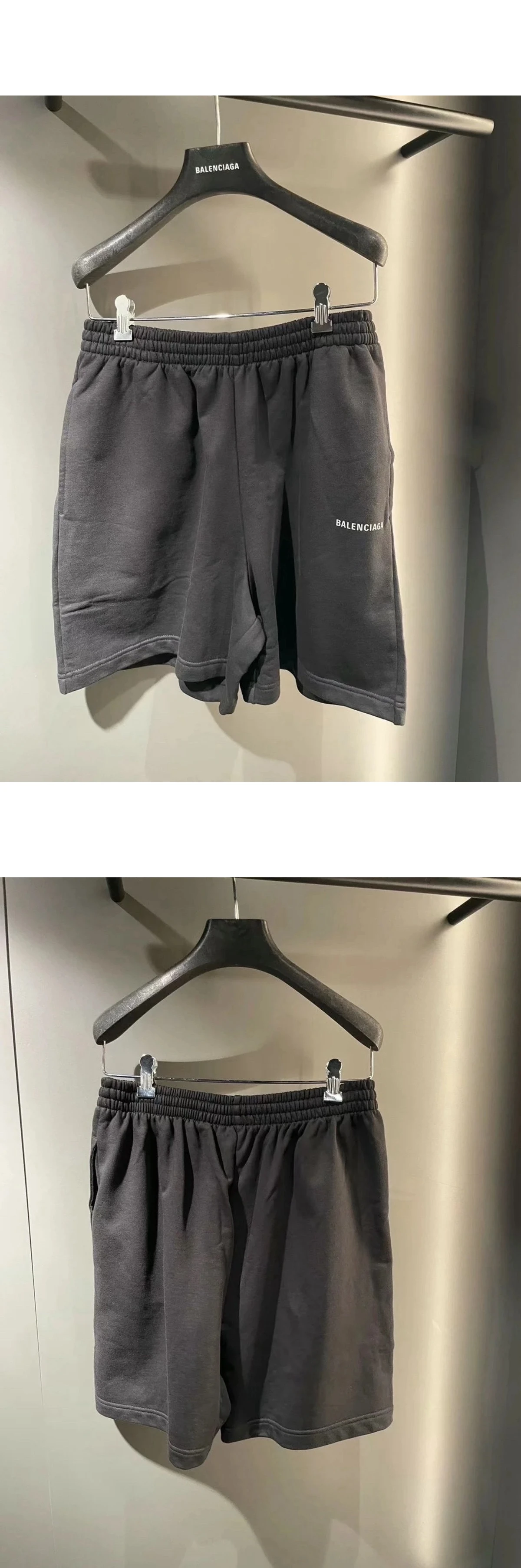 [BALENCIAGA] 발렌시아가 스몰 로고 플리스 스웨트 쇼츠 블랙
