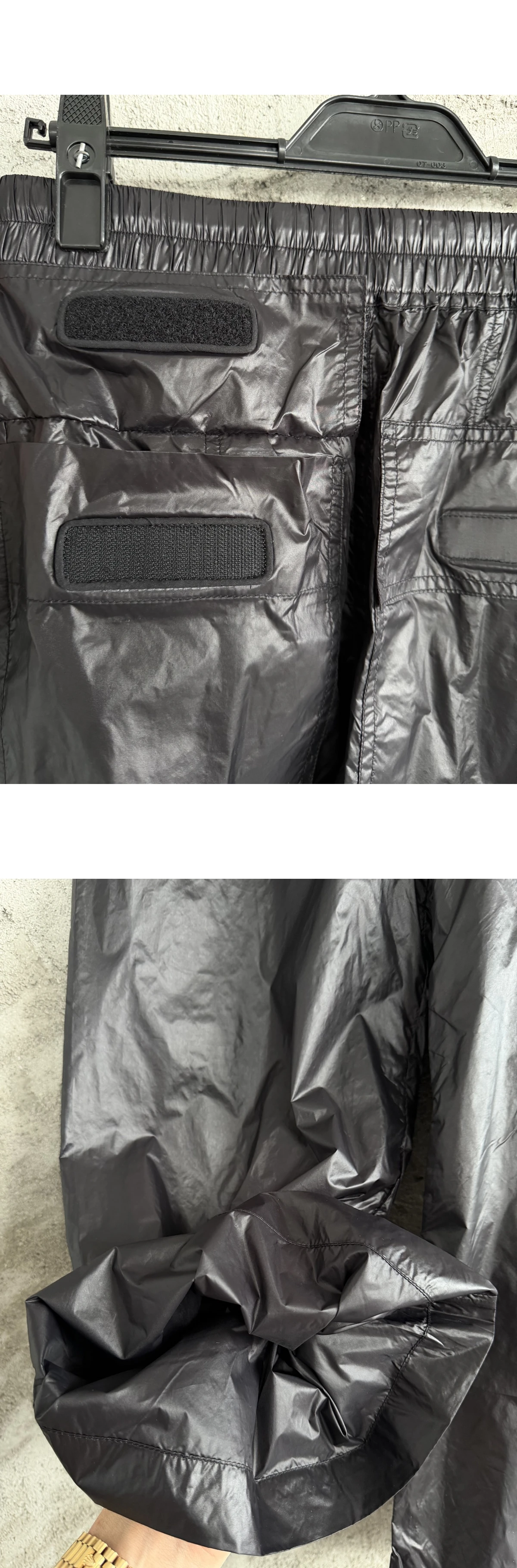 [RICK OWENS] 릭오웬스 다크쉐도우 드로스트링 나일론 크리치 카고 팬츠 블랙