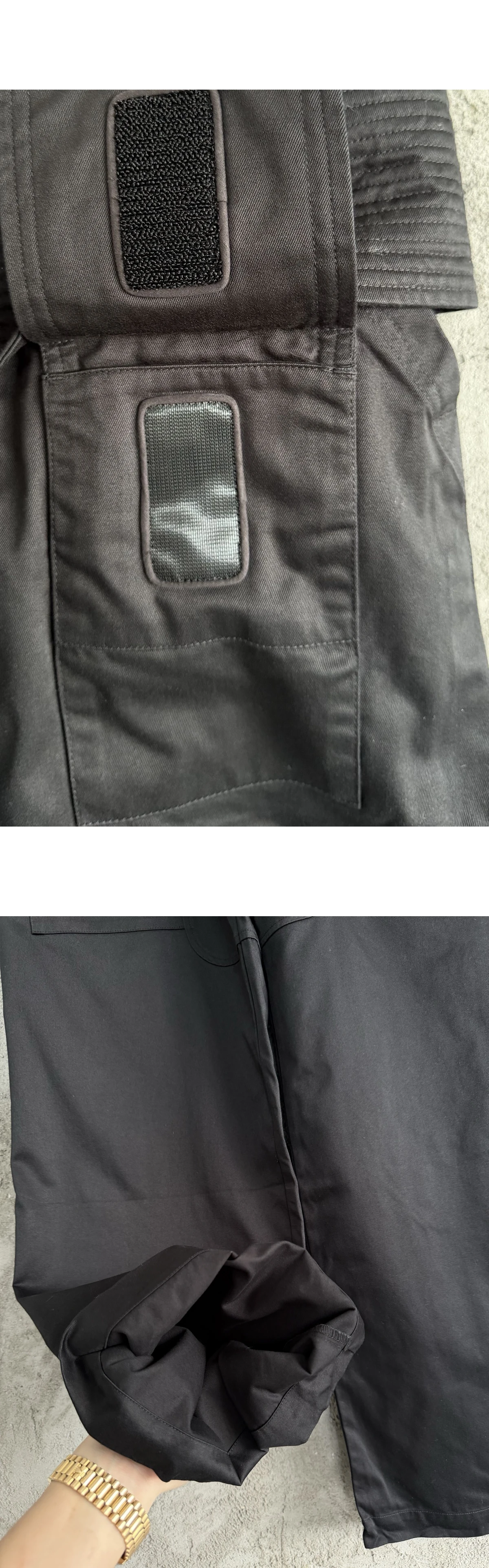 [RICK OWENS] 릭오웬스 다크쉐도우 드로스트링 코튼 크리치 카고 팬츠 블랙