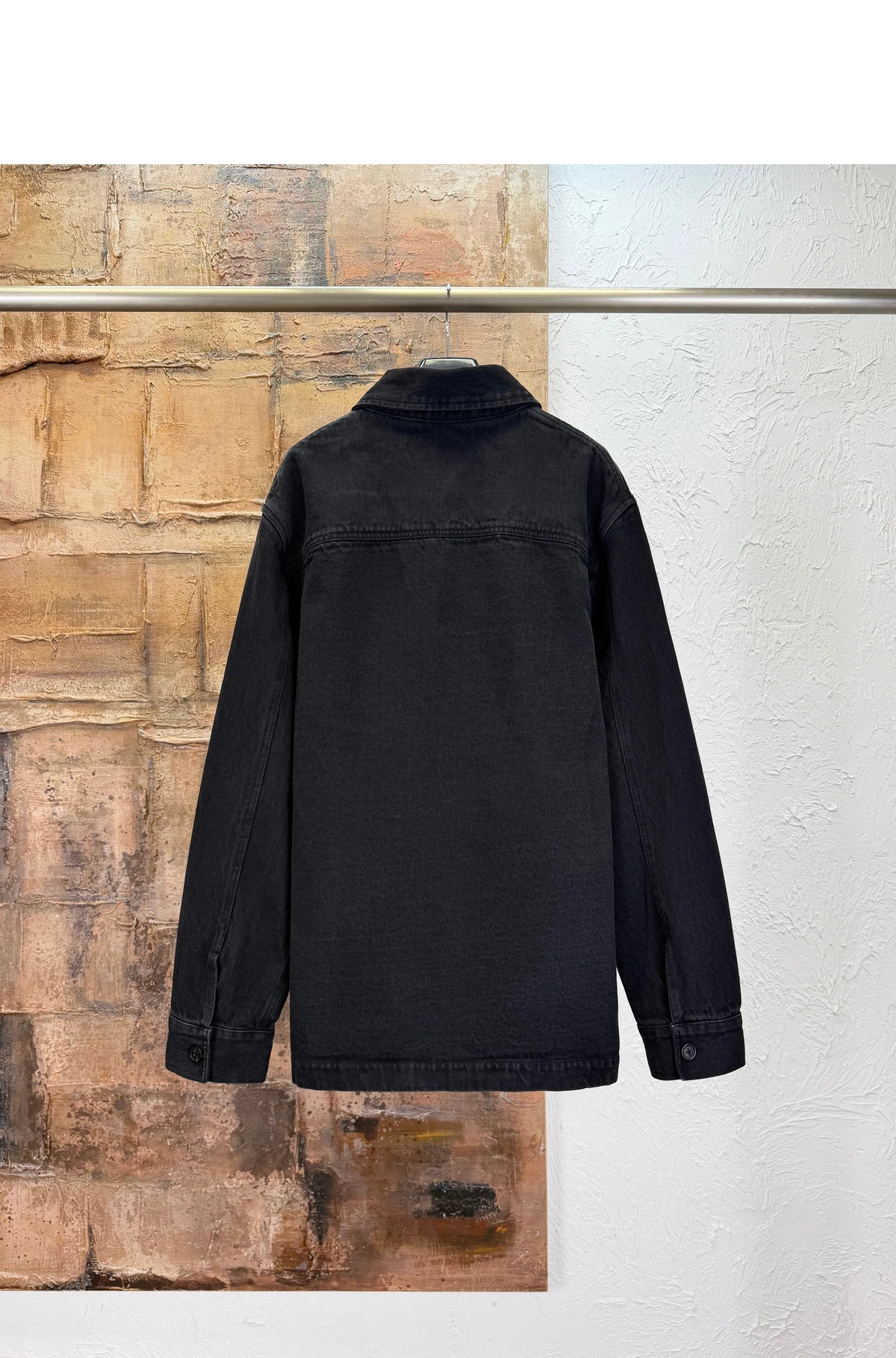 [SAINT LAURENT] 생로랑 카산드라 블랙 샌드 데님 오버셔츠 블랙