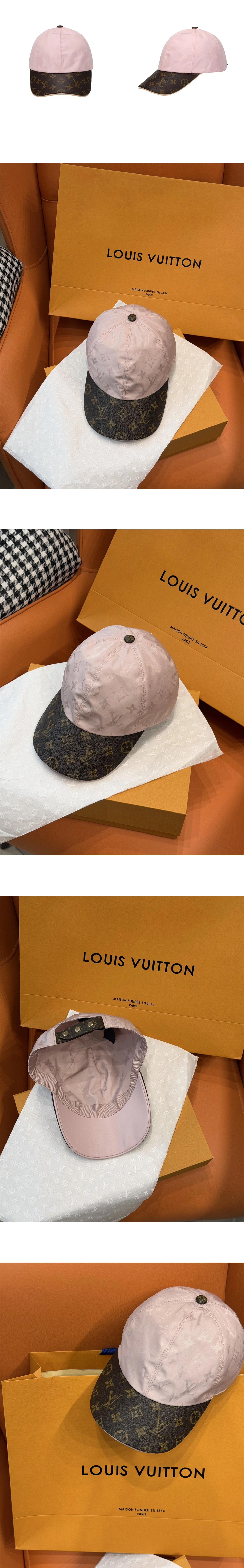 [LOUIS VUITTON] 루이비통 모노그램 자카드 핑크 볼캡 M00423