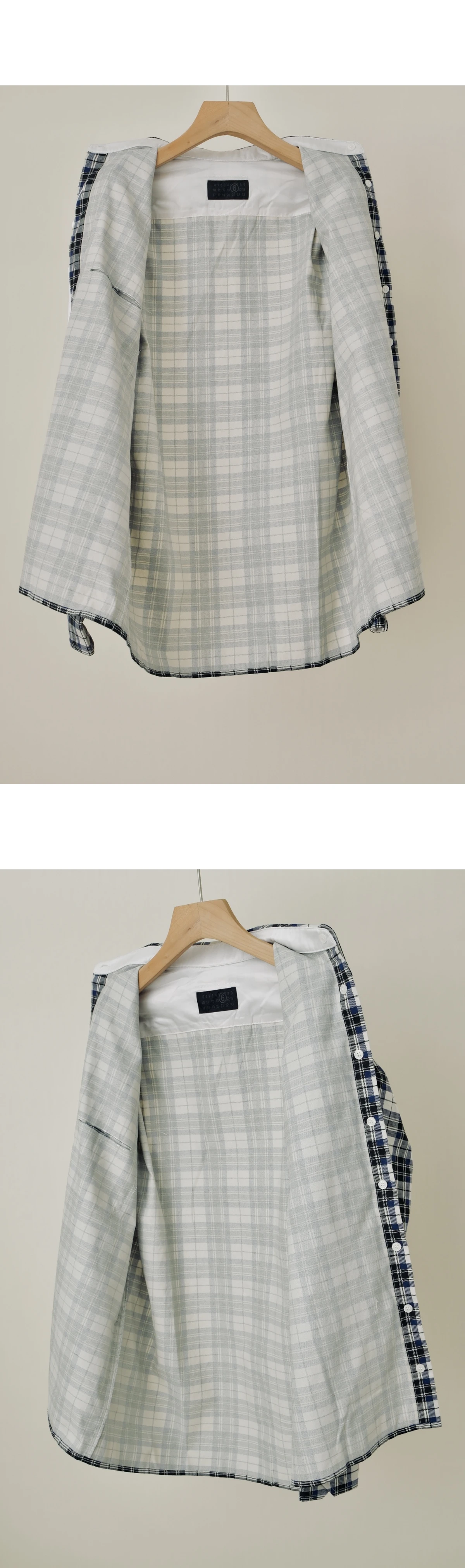 [MAISON MARGIELA] MM6 메종 마르지엘라 리버시블 체크 롱 슬리브 셔츠 블루