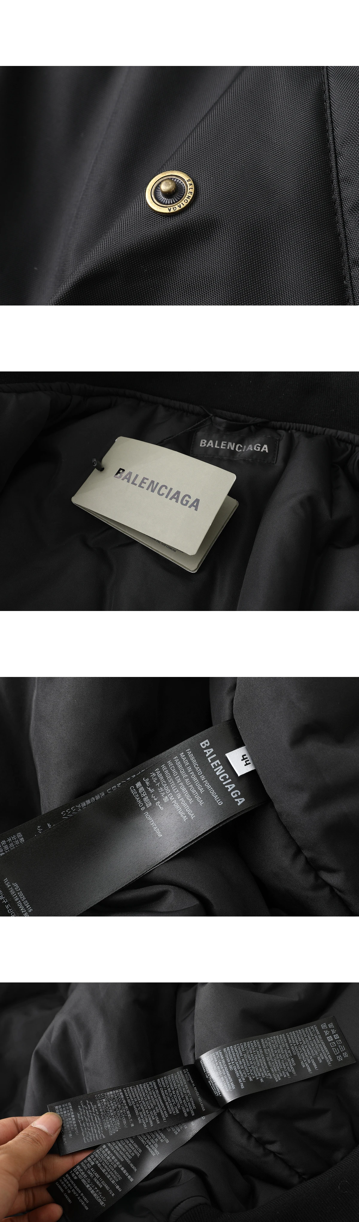 [BALENCIAGA] 발렌시아가 크레스트 패치 나일론 봄버 자켓 블랙