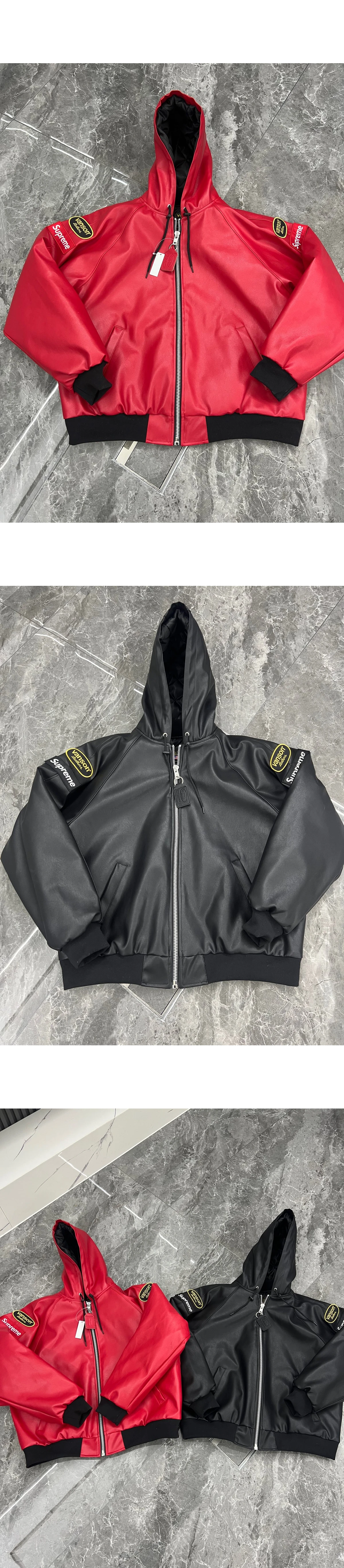 [SUPREME] 슈프림 x 밴슨 레더 후드 워크 자켓 - 24FW