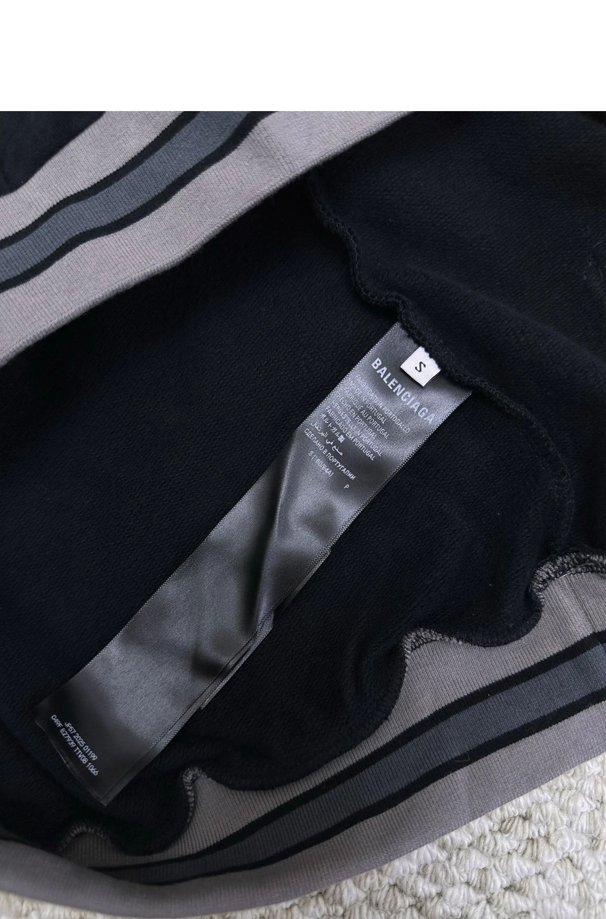 [BALENCIAGA] 발렌시아가 3B 풋볼 포로 믹스 오버사이즈 후디 블랙 앤트러사이트