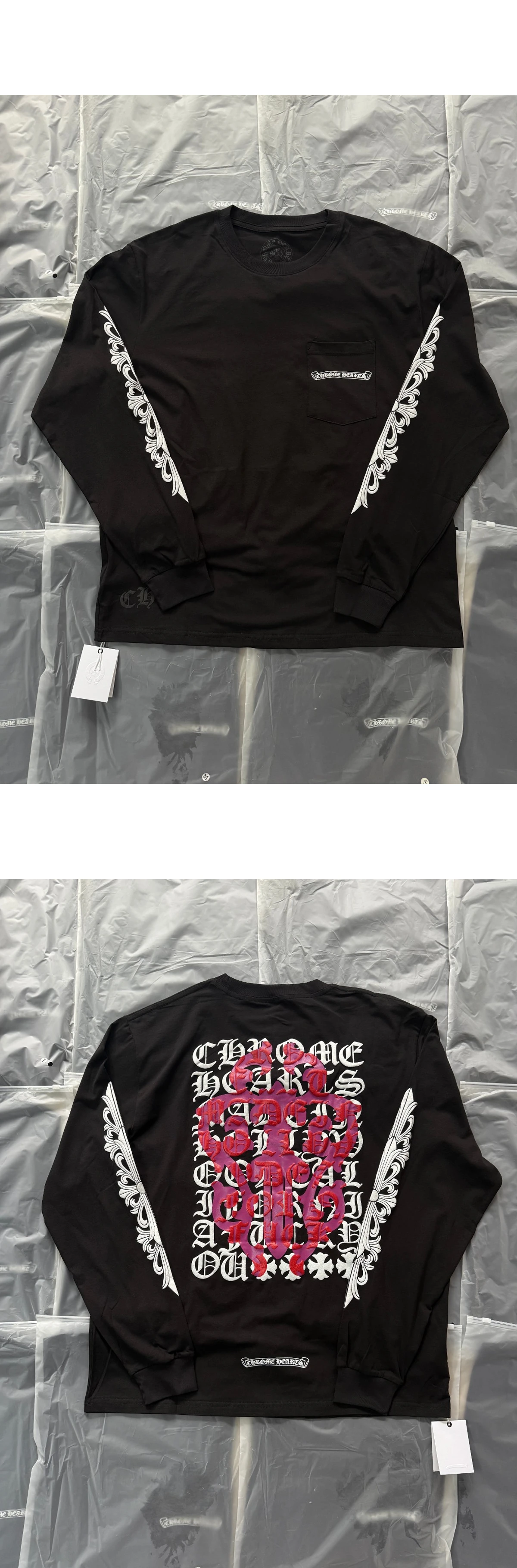 [CHROME HEARTS] 크롬하츠 아이 차트 대거 롱슬리브 티셔츠 블랙
