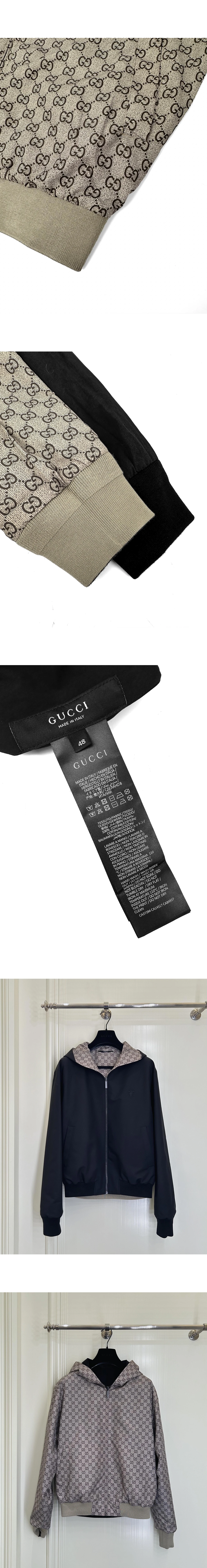 [GUCCI] 구찌 리버서블 코튼 캔버스 집 재킷 블랙