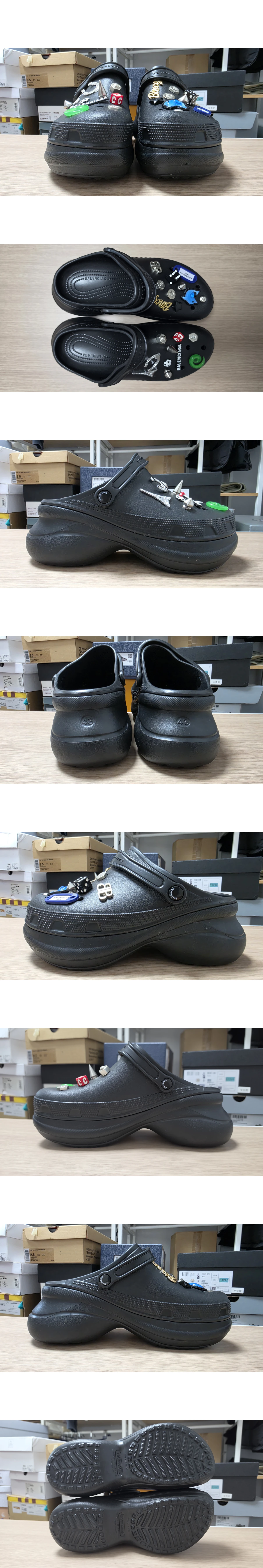 [BALENCIAGA] 발렌시아가 크록스 지비츠 뮬 블랙 720762W0FOW1000 (EU43 / 275)