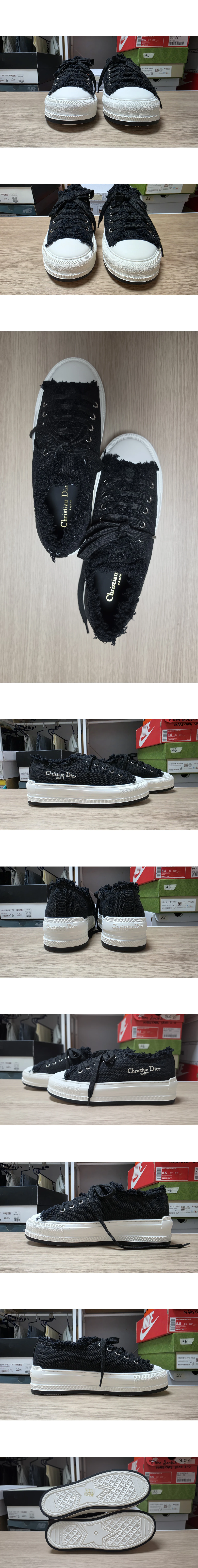 [DIOR] 디올 Walk'n'Dior 자수 플랫폼 스니커즈 블랙 (EU40W / 255)