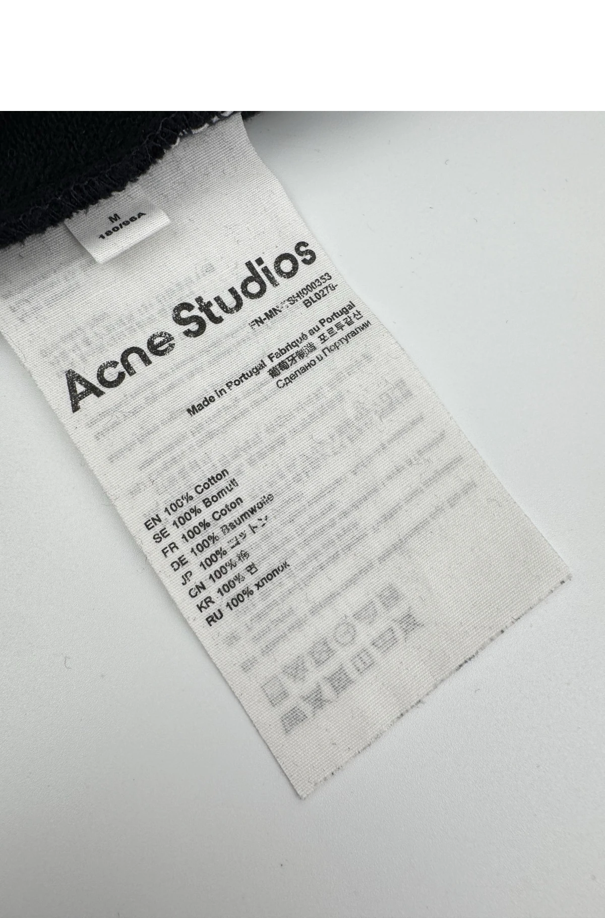 [ACNE STUDIOS] 아크네 스튜디오 로고 앤 브이 인서트 코튼 스웨트셔츠 블랙