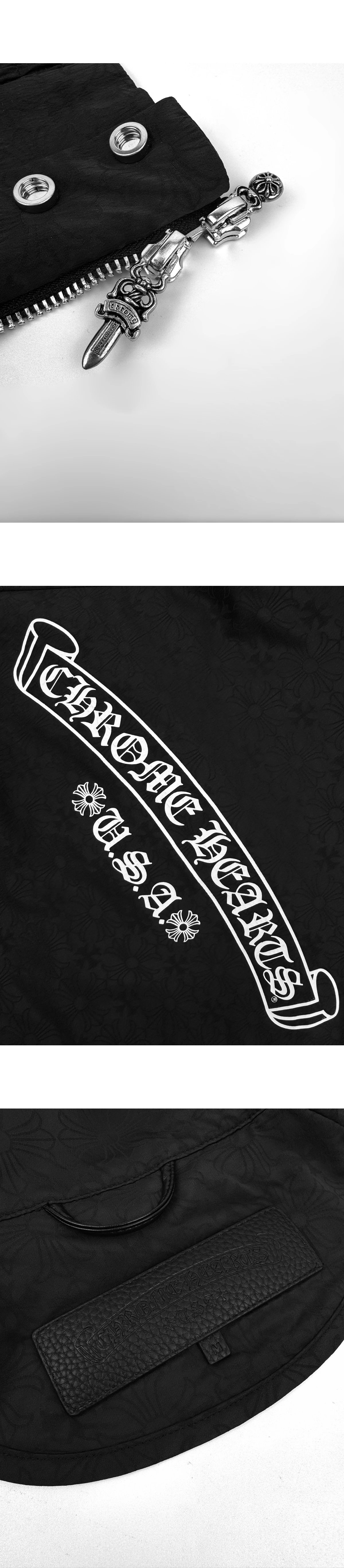 [CHROME HEARTS] 크롬하츠 U.S.A. 백 로고 자카드 트랙 재킷 블랙