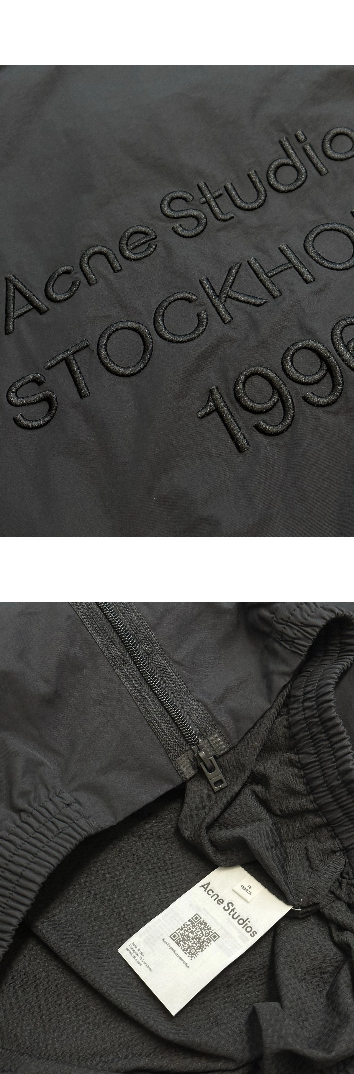 [ACNE STUDIOS] 아크네 스튜디오 테크니컬 로고 엠브로이더리 지퍼 재킷 블랙