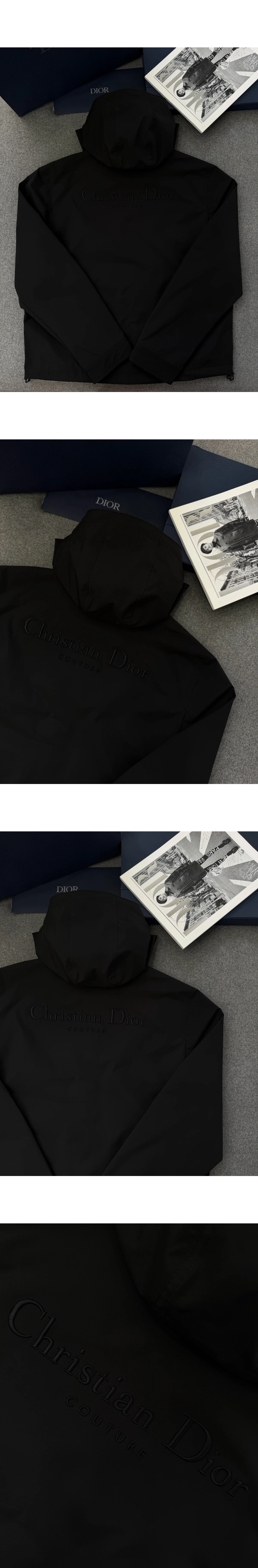 [DIOR] 디올 크리스챤 디올 꾸뛰르 자수 후드 재킷 블랙