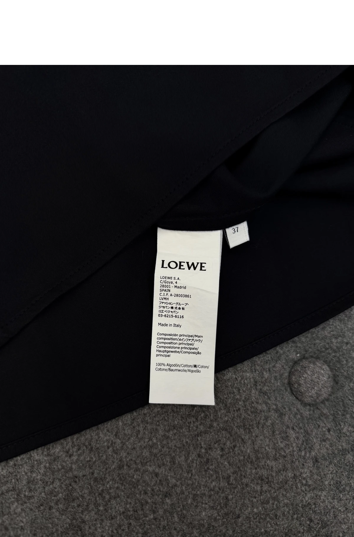 [LOEWE] 로에베 아나그램 자카드 코튼 트윌 롱 슬리브 셔츠 블랙