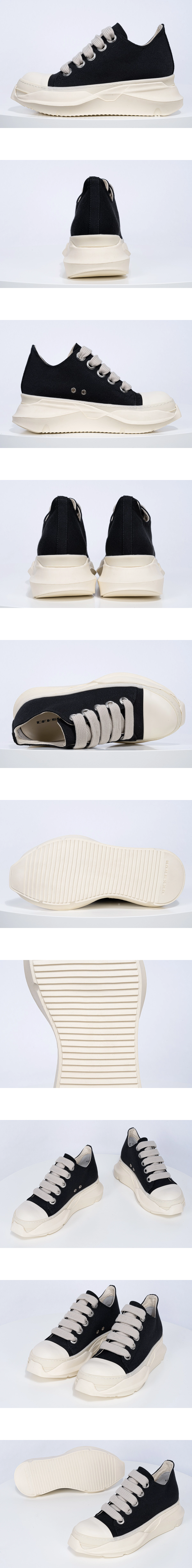 [Rick Owens] 릭오웬스 DRKSHDW 점보레이스 앱스트랙트 로우 스니커즈 블랙