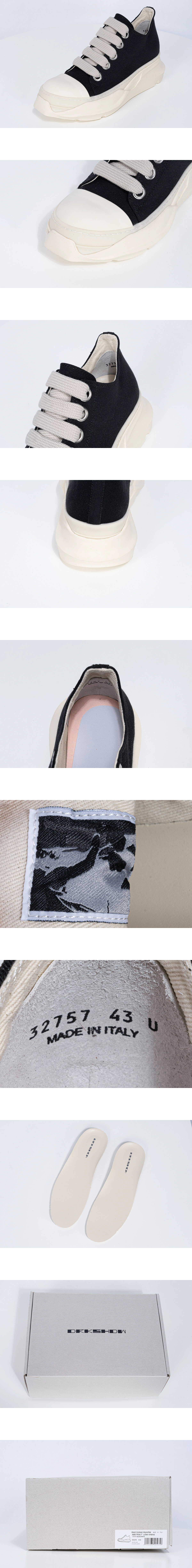 [Rick Owens] 릭오웬스 DRKSHDW 점보레이스 앱스트랙트 로우 스니커즈 블랙