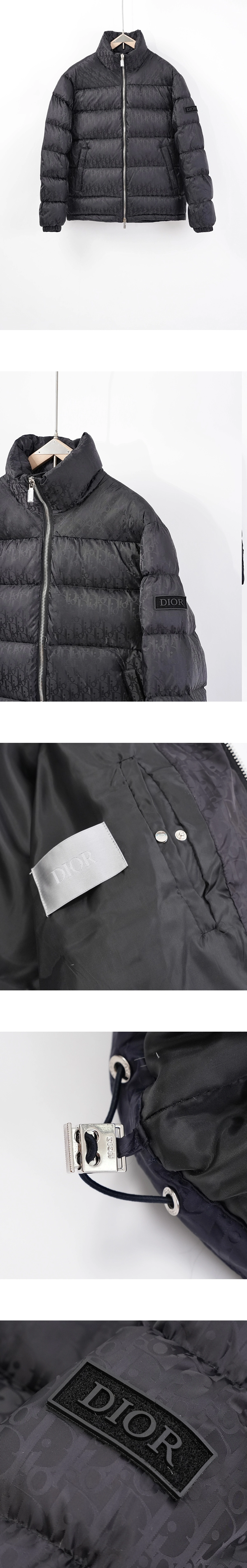 [DIOR] 디올 오블리크 자카드 다운 패딩 재킷 블랙