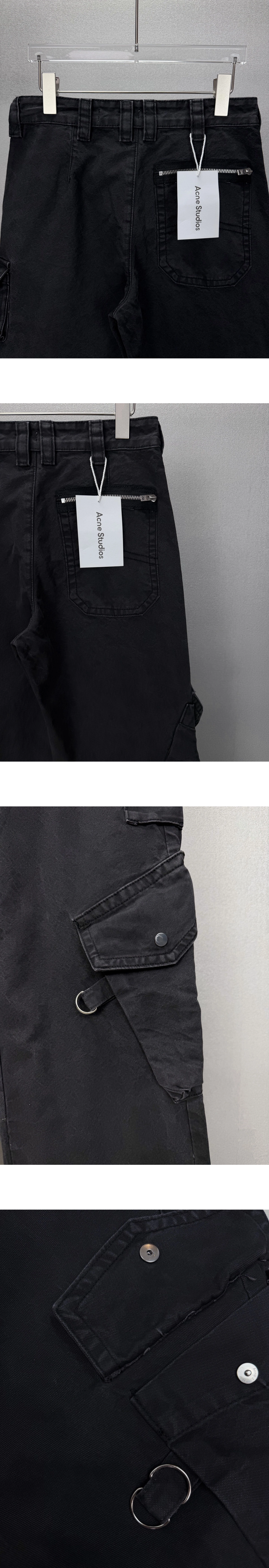 [ACNE STUDIOS] 아크네 스튜디오 릴랙스 핏 캐주얼 코튼 카고 팬츠 블랙