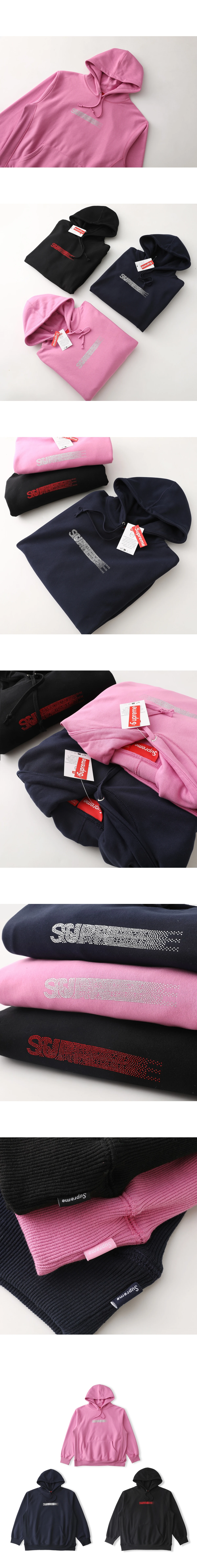 [SUPREME] 슈프림 스와로브스키 모션 로고 후드 스웨트셔츠 - 25FW
