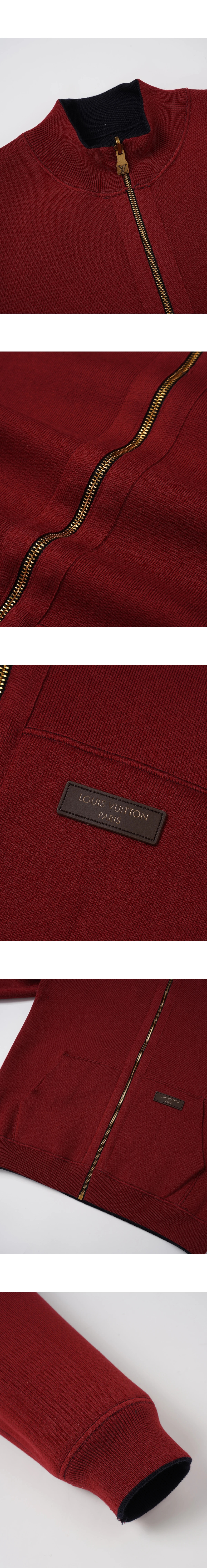 [LOUIS VUITTON] 루이비통 더블 페이스 리버서블 자카드 코튼 니트 트랙 탑 스틸 블루