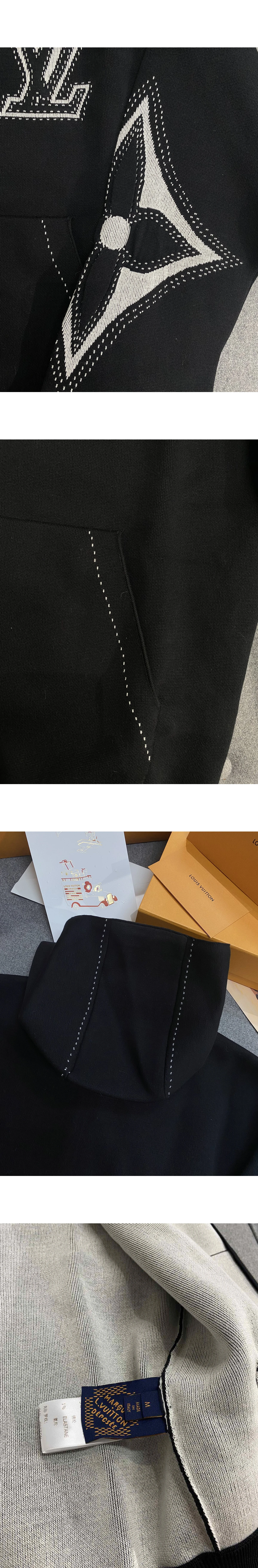 [LOUIS VUITTON] 루이비통 그래픽 인따르시아 지퍼 코튼 후디 블랙