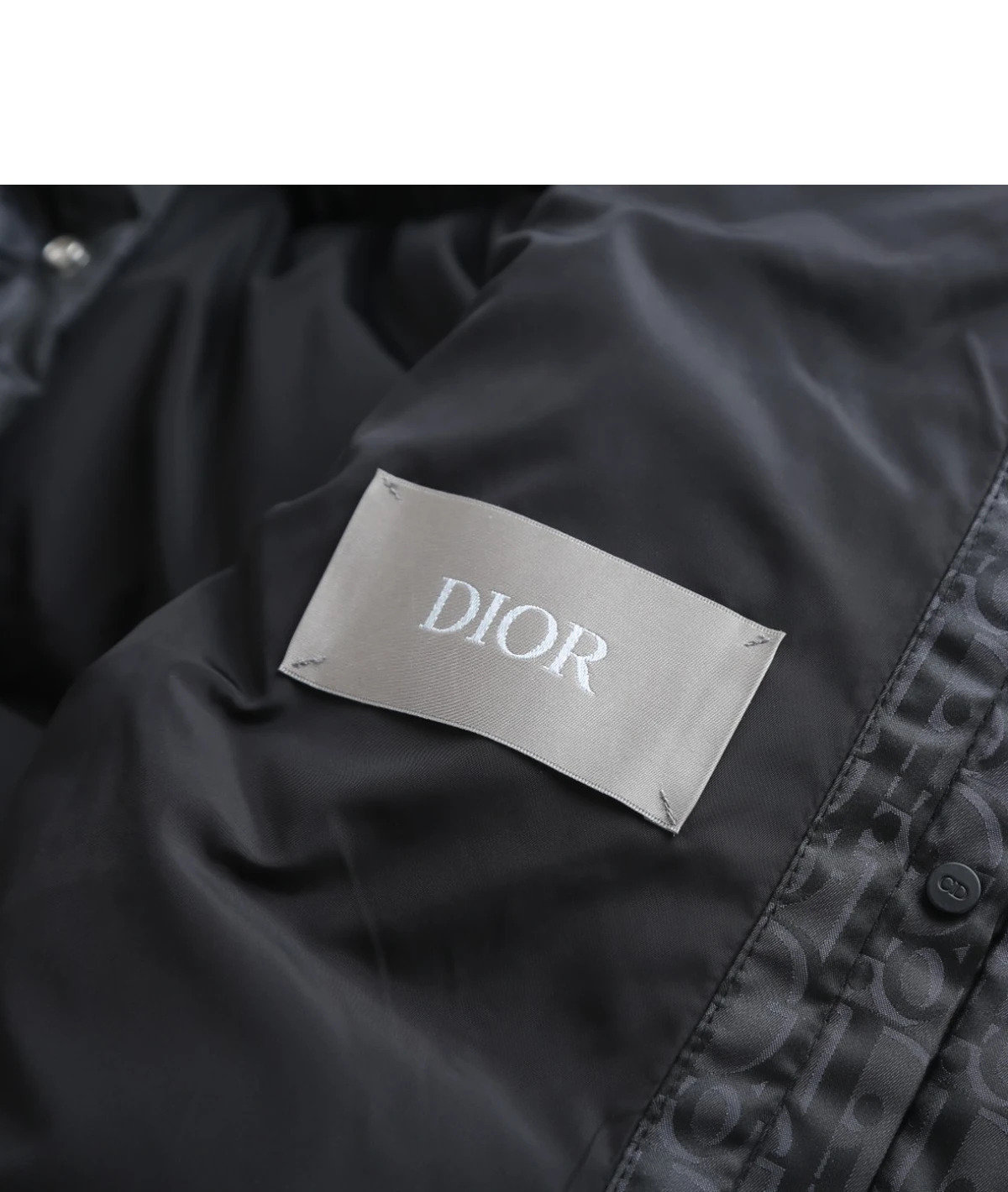 [DIOR] 디올 오블리크 코튼 블렌드 자카드 다운 오버셔츠 블랙