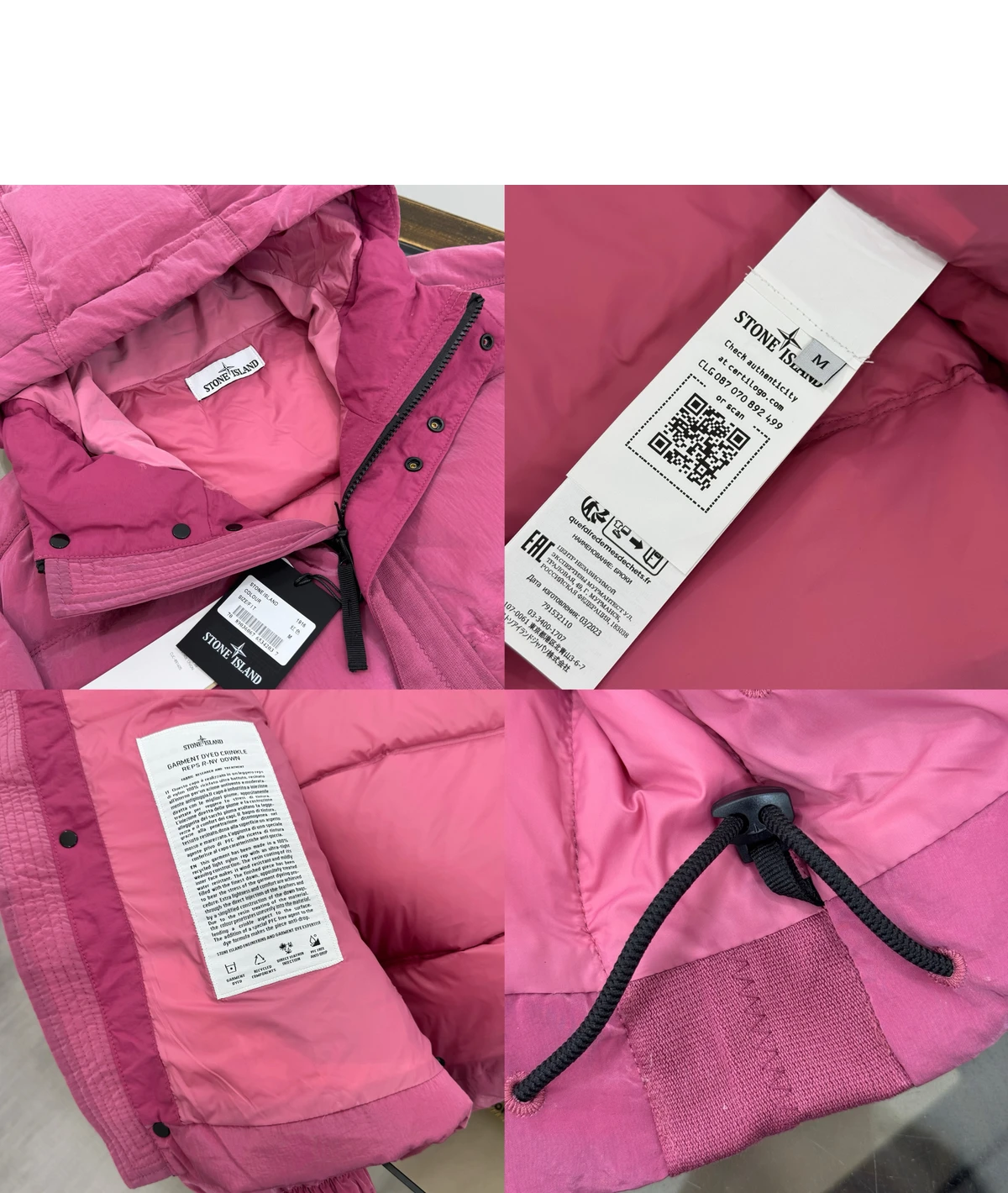[STONE ISLAND] 스톤 아일랜드 메탈 에코닐 후드 다운 자켓 안티 드롭 어니언 로즈