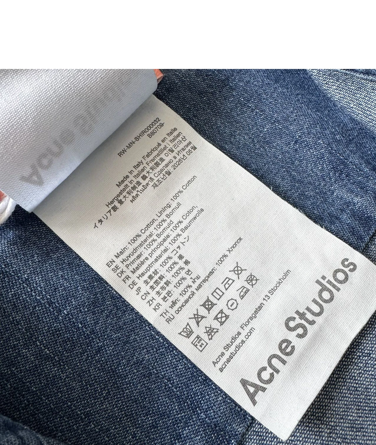 [ACNE STUDIOS] 아크네 스튜디오 엠브로이더리 칼라 데님 버튼업 셔츠 미드 블루
