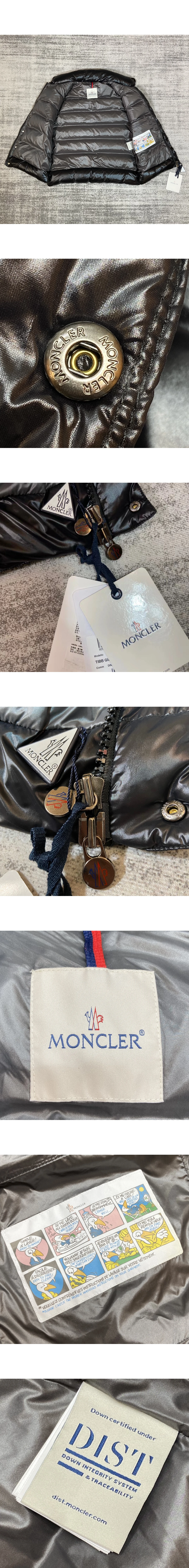 [MONCLER] 몽클레르 Tibb 티브 나일론 라케 스탠드 칼라 구스 다운 베스트 블랙