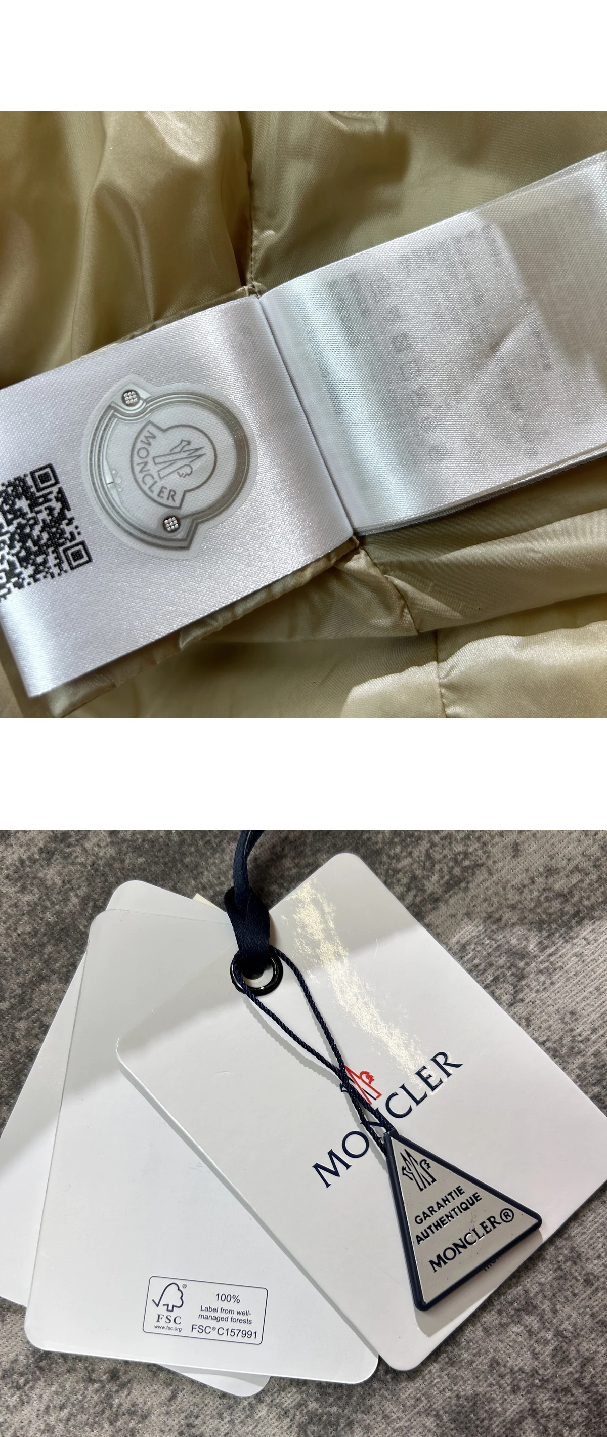 [MONCLER] 몽클레르 Alize 알리제 퀼티드 디태처블 후드 스프레드 칼라 구스 다운 코트 라이트 베이지