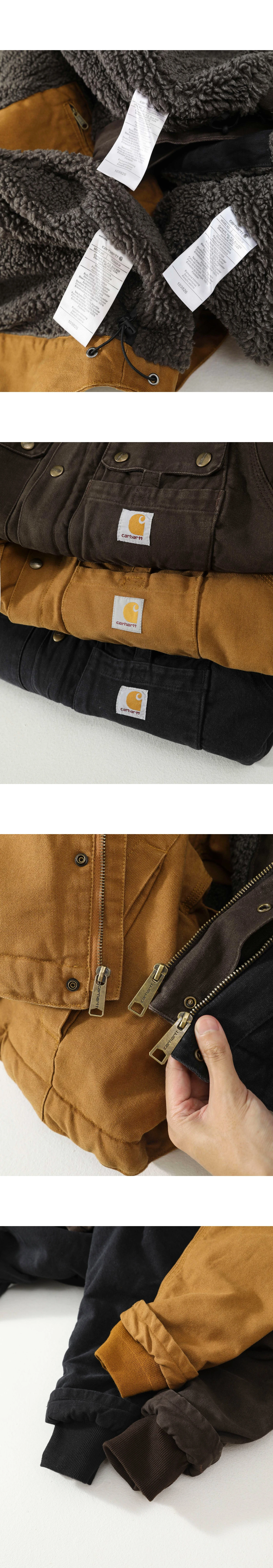[CARHARTT] 칼하트 워시드 덕 바틀렛 셰르파 라인드 후디드 재킷