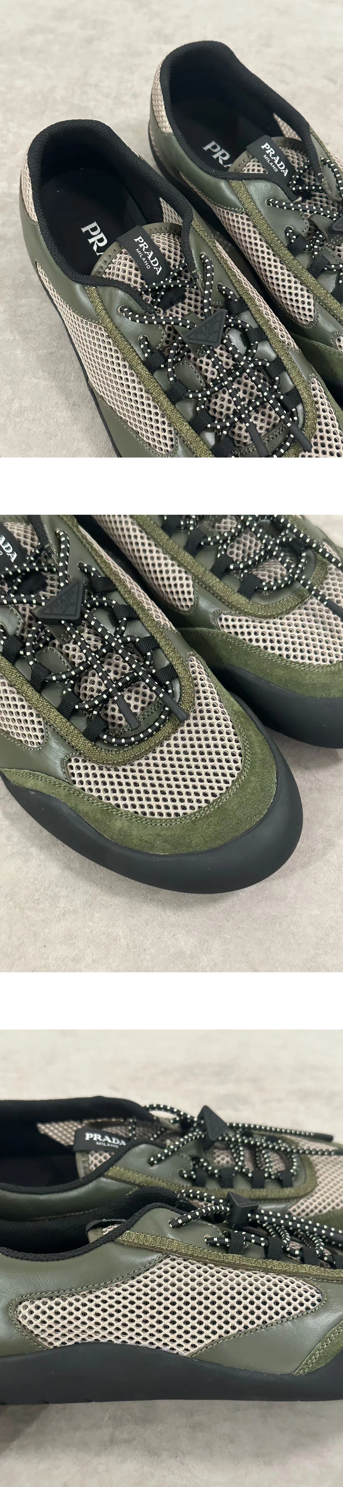 [PRADA] 프라다 Speedrock 스피드락 메쉬 패브릭 스니커즈 그린 남녀공용 1E490O_3ZM0_F0161_F_005